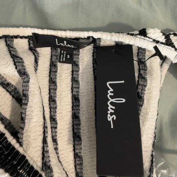 Lulus Constantly Trendy Ivory Striped Crinkle Bodycon Midi Dress, Small 2448291 - Picture 4 of 5